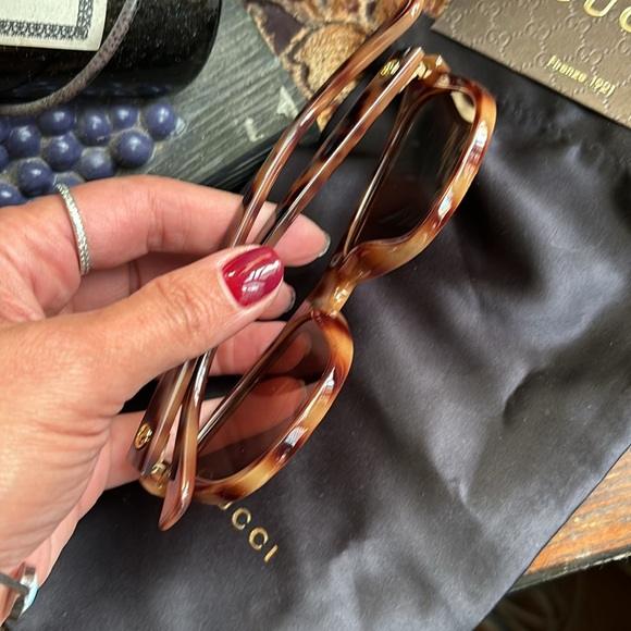 Authentic Gucci 52m oversized cat Optyl acetate leopard print sunglasses - Picture 15 of 15